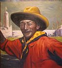 Unknown Artist Cowboy painting
